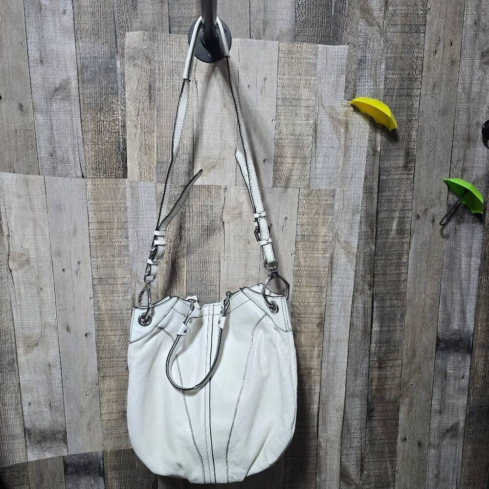 ORYANY White Pebbled Leather Shoulder Bag Crossbody Purse - Picture 3 of 5